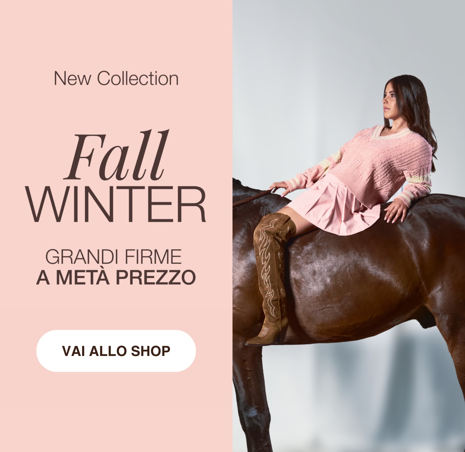 Banner della nuova Collezione Autunno-Inverno 2025 di Ginevra Calzature. All'interno dell'immagine è presente un link che rimanda alla pagina dei nuovi arrivi.
