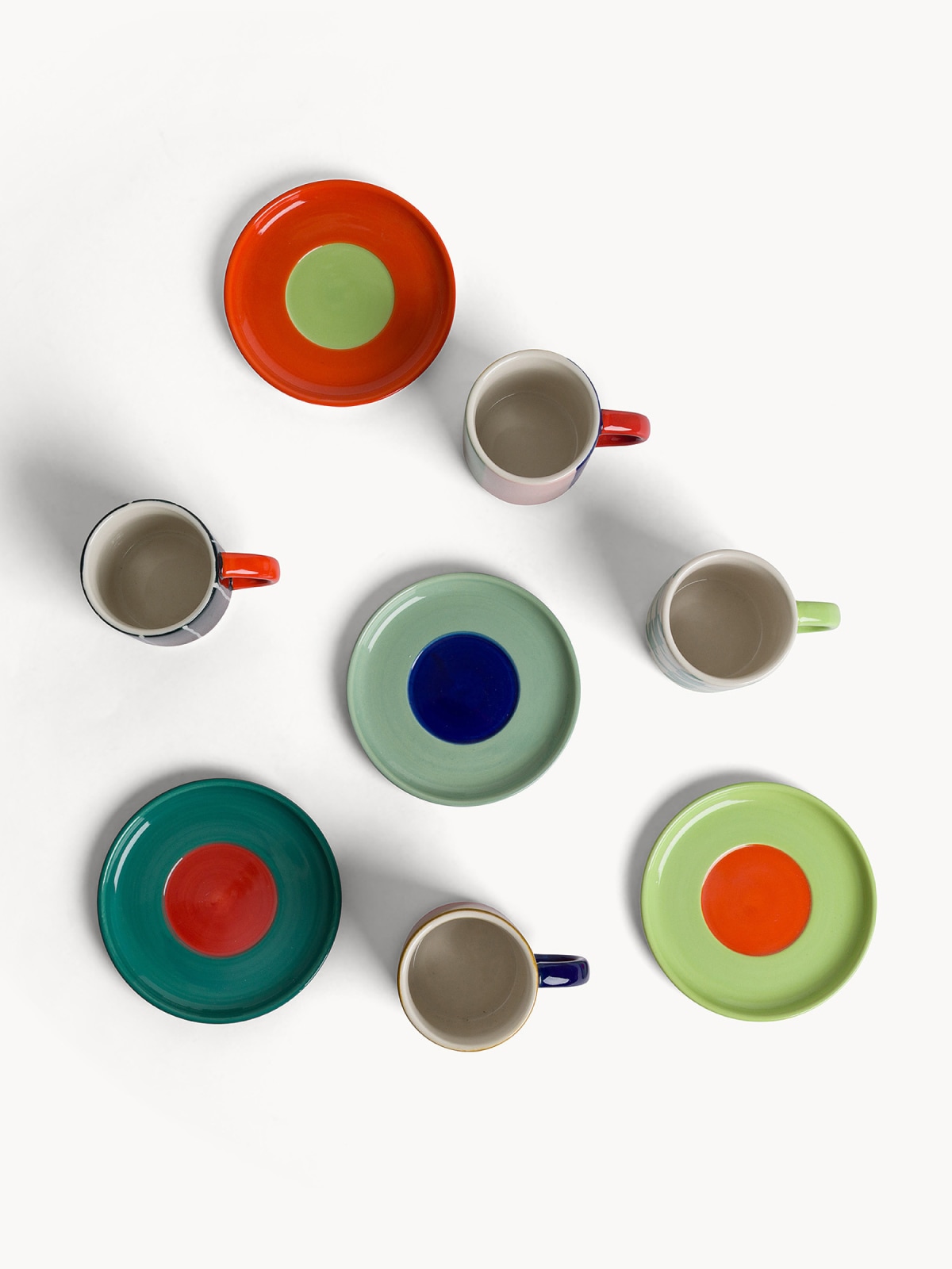 Tazze caffè in ceramica motivi astratti