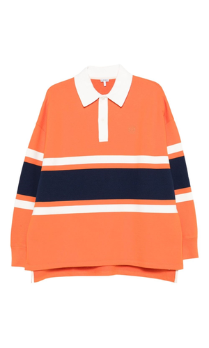 Striped cotton polo shirt