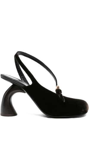 Leather velvet sandals