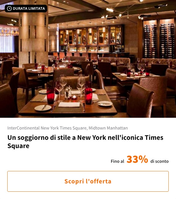 Un soggiorno di stile a New York nell'iconica Times Square