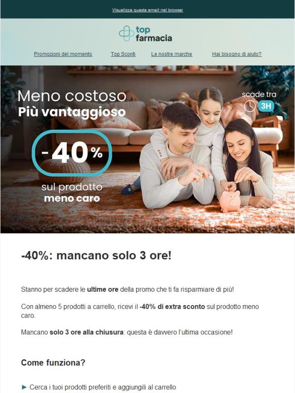 🚨 -40% extra > Ultime 3 ore per lo sconto