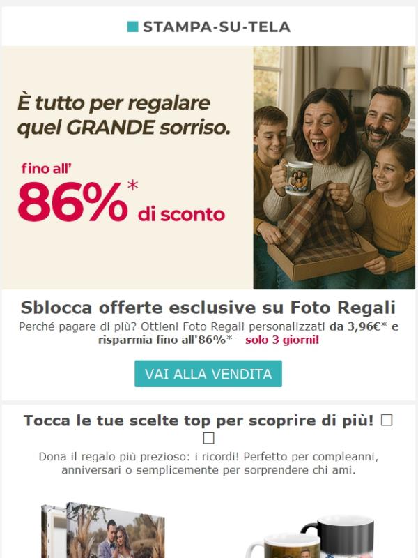 La loro reazione? Senza prezzo. La tua? Fino all'86%