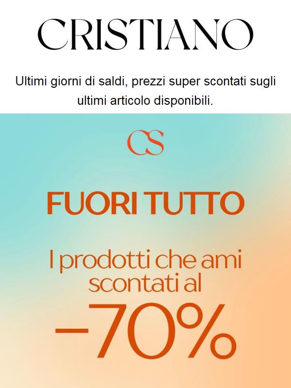 🔥 Fuori tutto: i tuoi prodotti preferiti a -70%