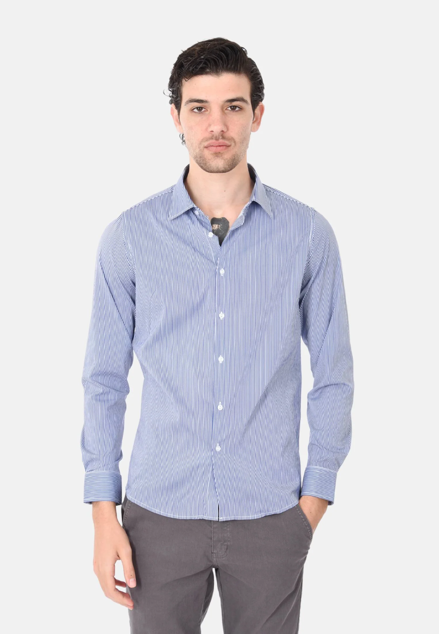 Image of Camicia a righe sottili