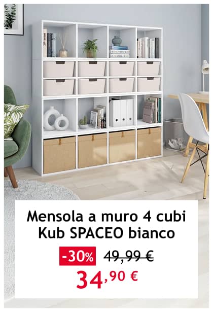 mensola a muro 4 cubi KUB SPACEO