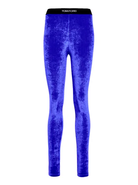Legging in Velluto Stretch Blu Tom Ford