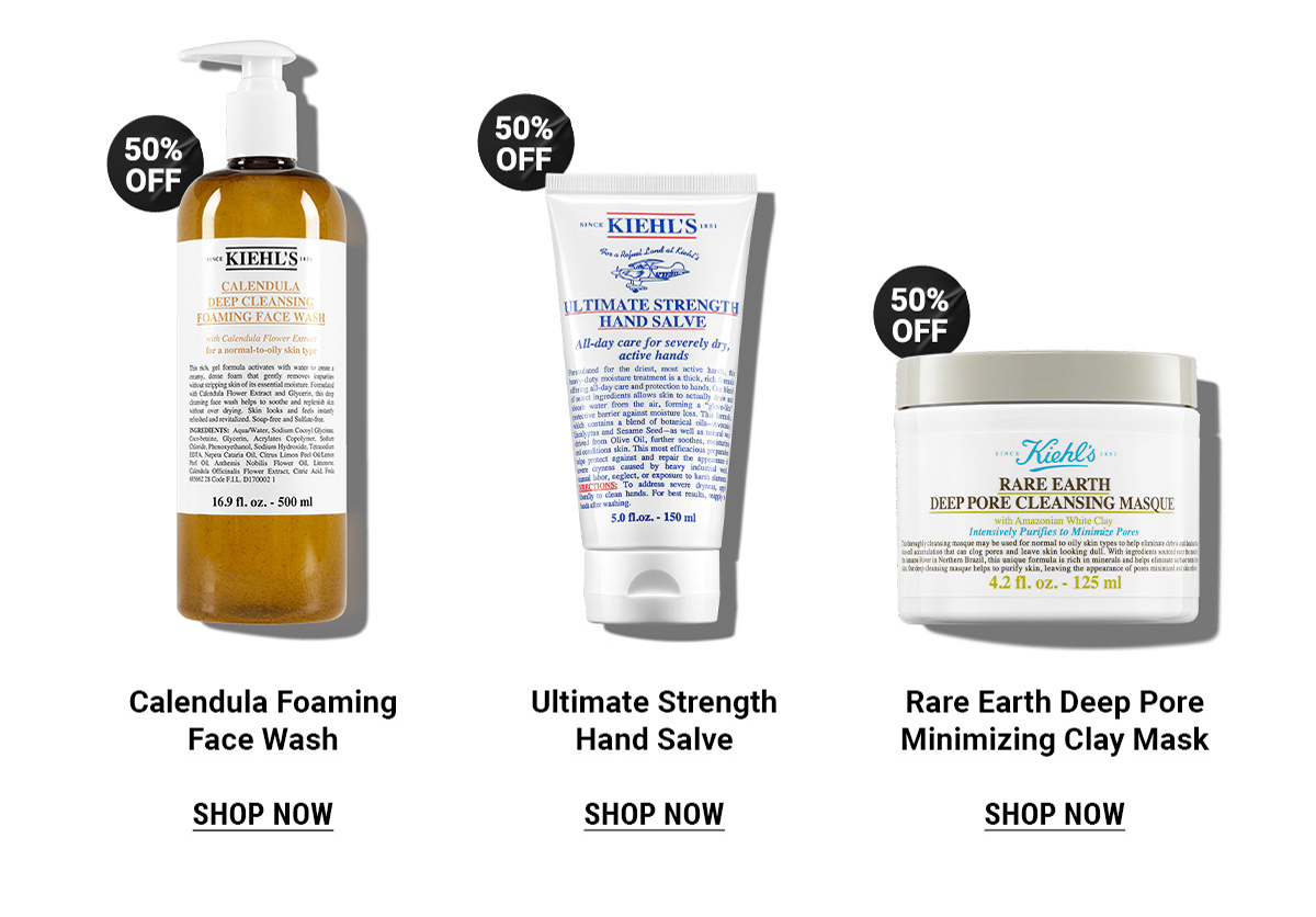 Calendula Foaming Face Wash and Ultimate Strength Hand Slave and Rare Earth Deep Pore Minimizing Clay Mask