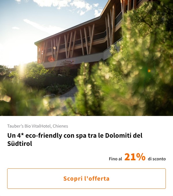 Un 4* eco-friendly con spa tra le Dolomiti del Südtirol