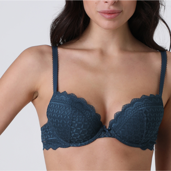 focus reggiseno imbottito Graphic Lace ottanio