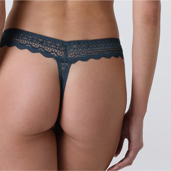 focus perizoma indossato Graphic Lace ottanio