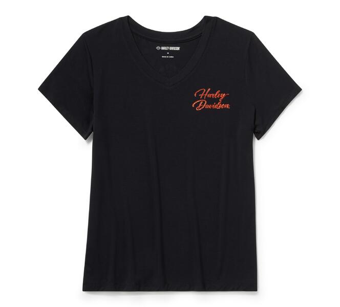 MAGLIETTA ESSENTIAL BLING CON SCOLLO A V DA DONNA