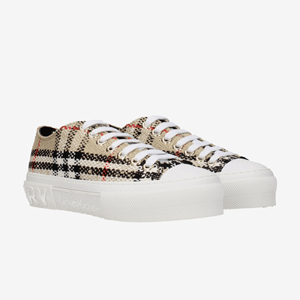 Burberry Sneakers Women Fabric Beige/Multicolor