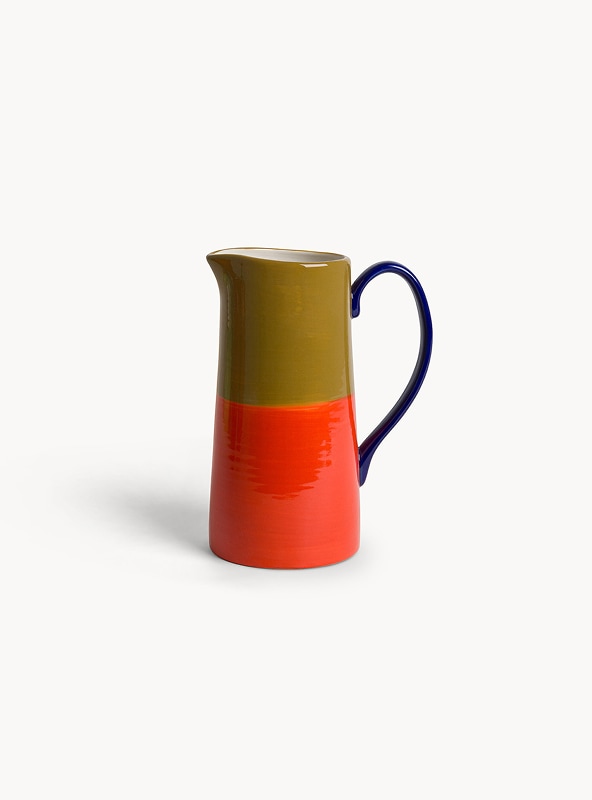 Caraffa in ceramica a righe