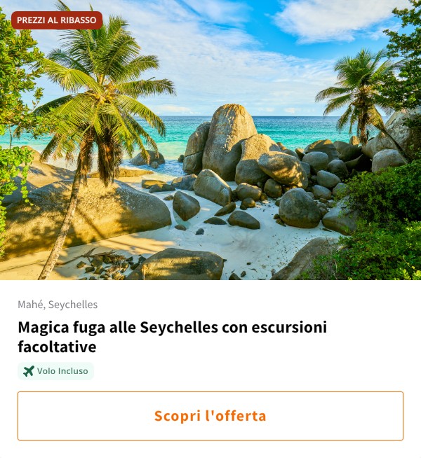 Magica fuga alle Seychelles con escursioni facoltative