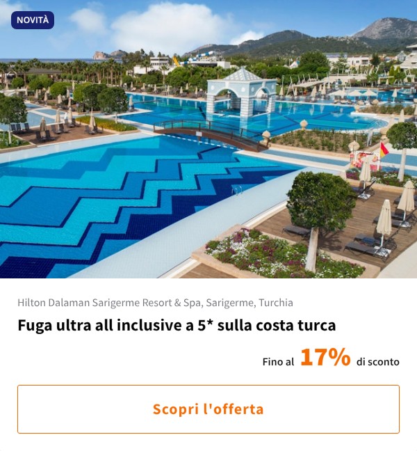 Fuga ultra all inclusive a 5* sulla costa turca