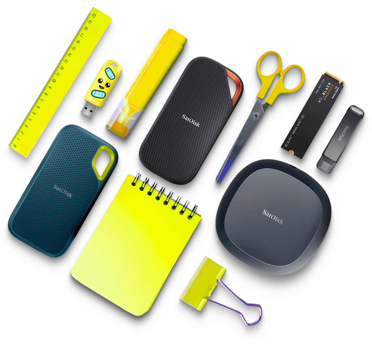 Prodotti Sandisk e materiale scolastico
