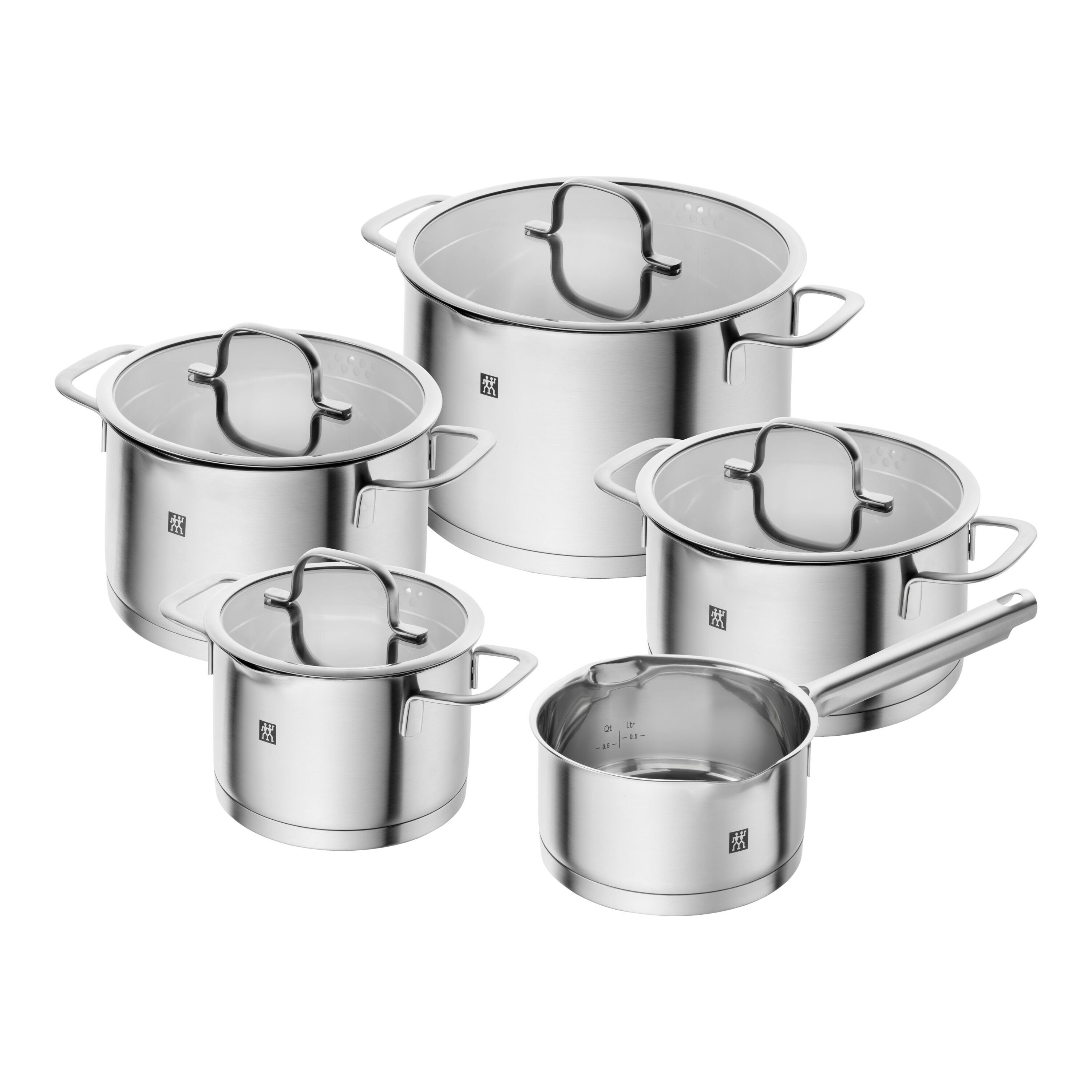 Set di pentole, 5-pz, acciaio inossidabile