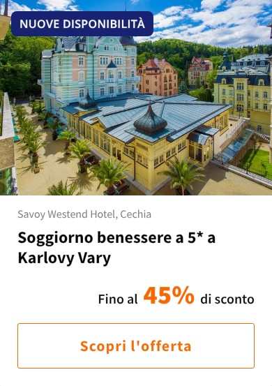 Soggiorno benessere a 5* a Karlovy Vary