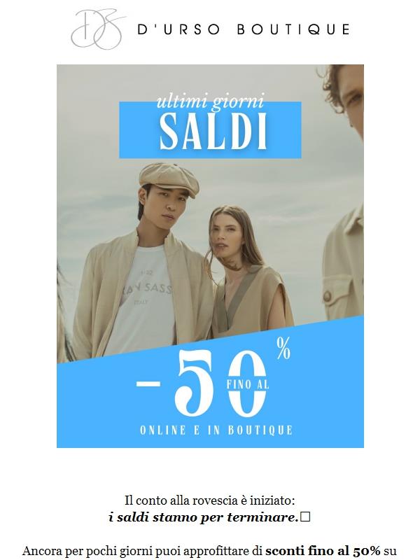 ⏳Affrettati: i saldi fino al -50% stanno per finire⏳