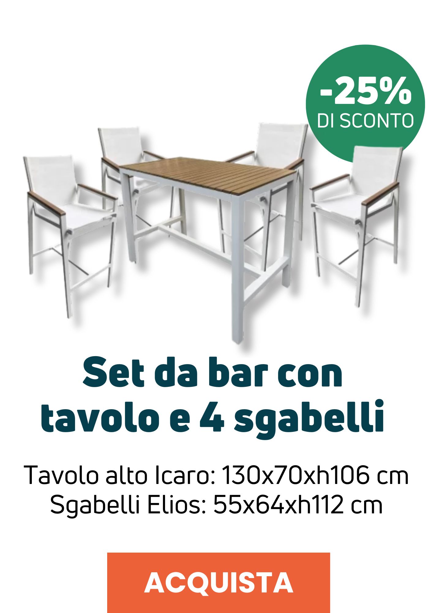 Set da bar con tavolo e 4 sgabelli | Perrone Shop