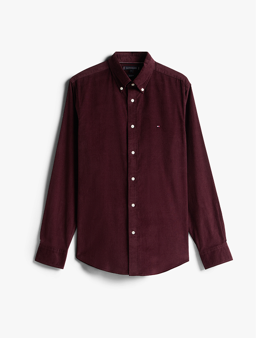 Camicia regular fit in velluto a coste