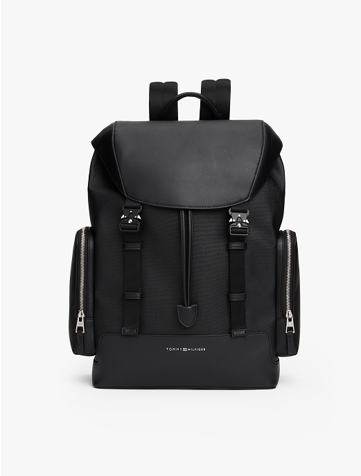 Zaino Modern con patta e logo metallizzato
