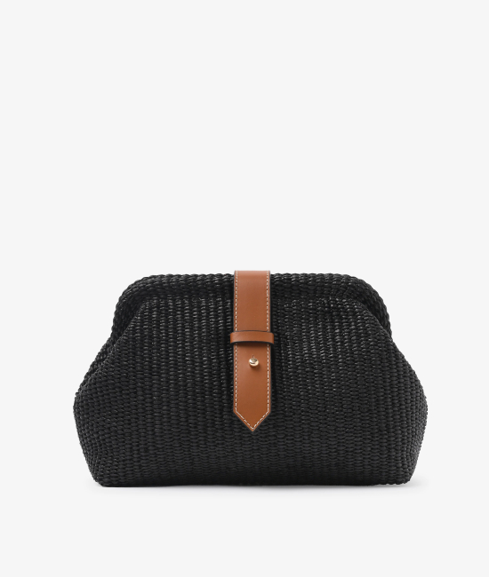 Borsa a Mano Francy - Paglia Nero