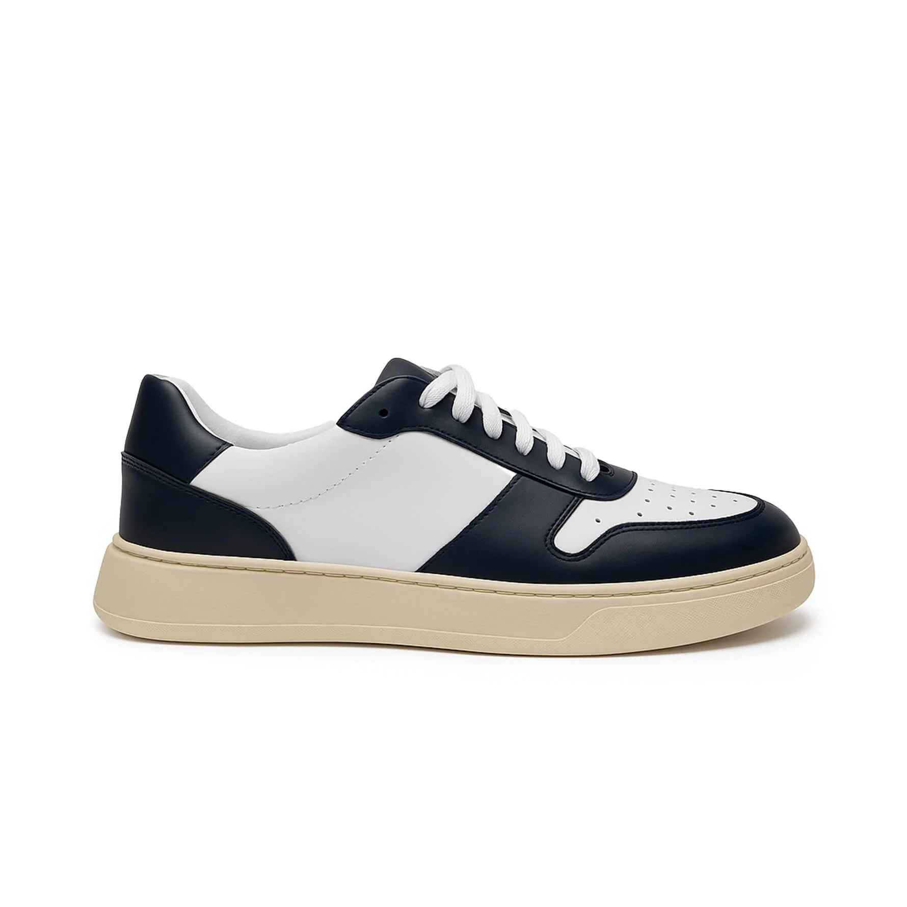 Image of Sneakers in Pelle Nera Bianca - Ivan