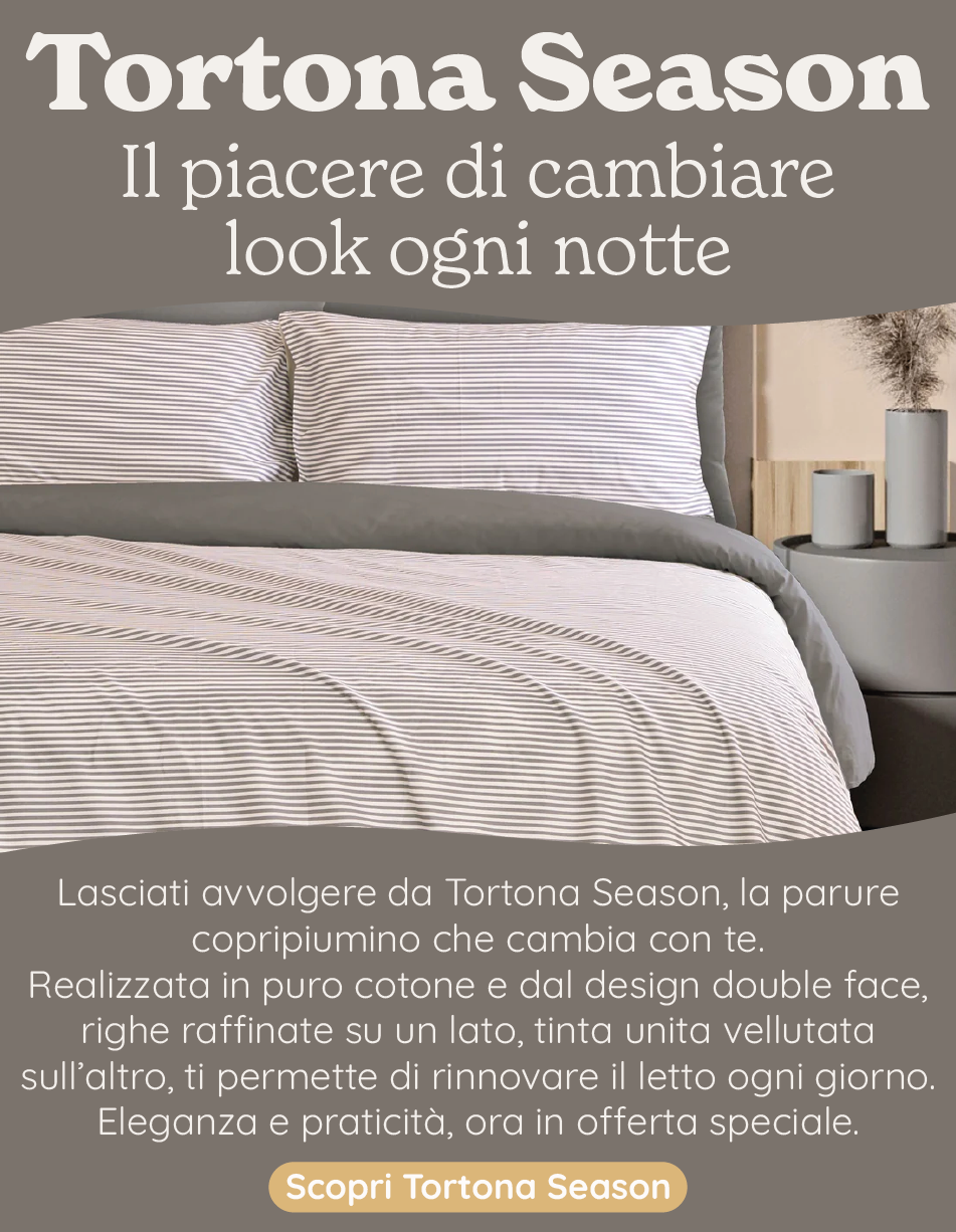 Tortona Season: Parure Copripiumino in Puro Cotone Double Face