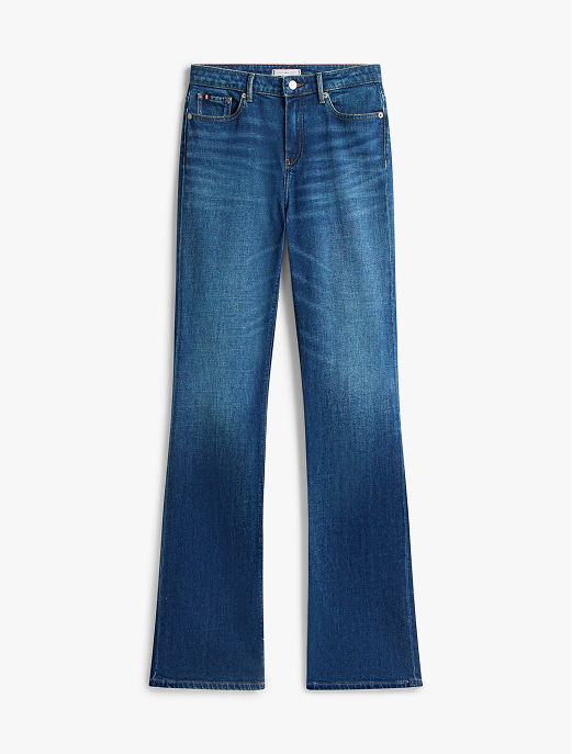 Jeans a campana e vita media sbiaditi