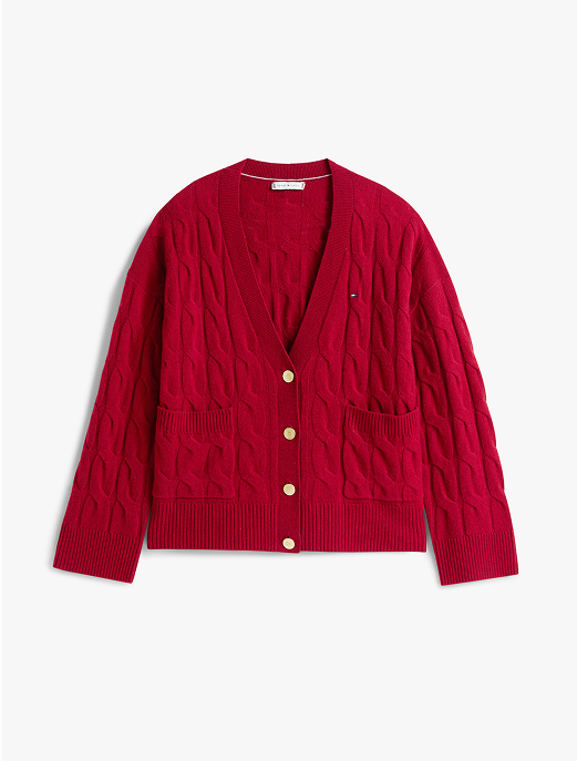 Cardigan oversize a V in morbida lana