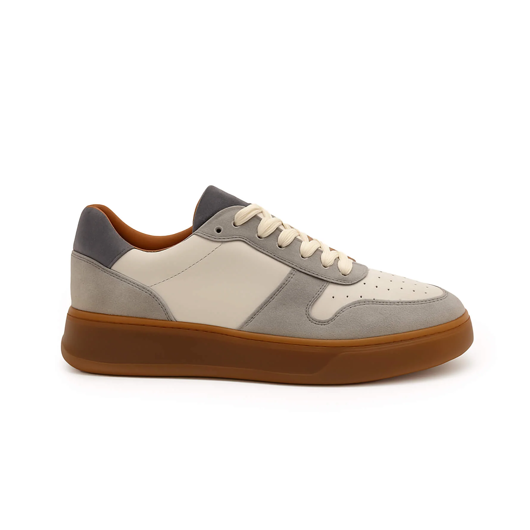 Image of Sneakers Camoscio Bianco Grigio - Ivan