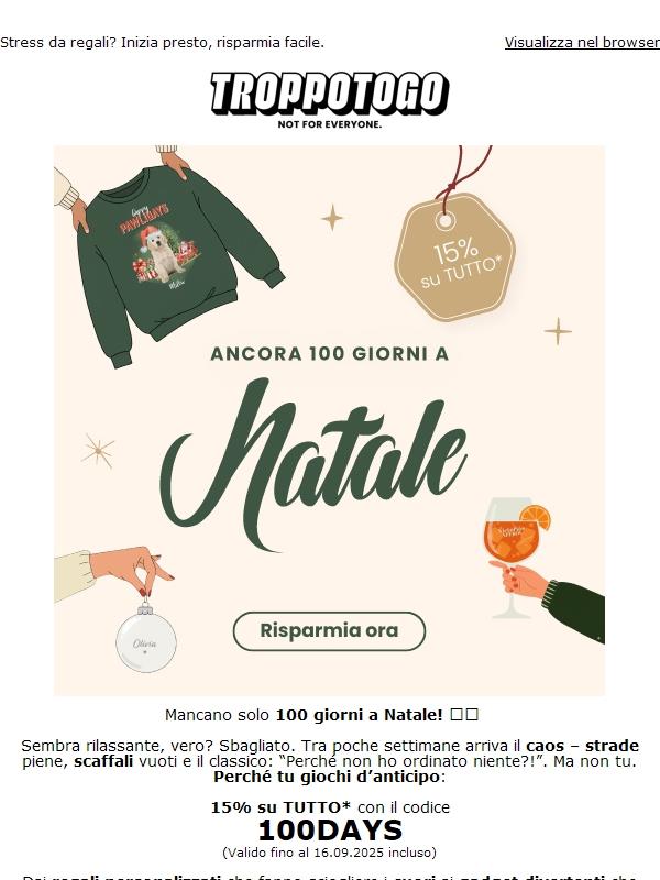 -15% con la nostra promo 100 giorni a Natale 🎄