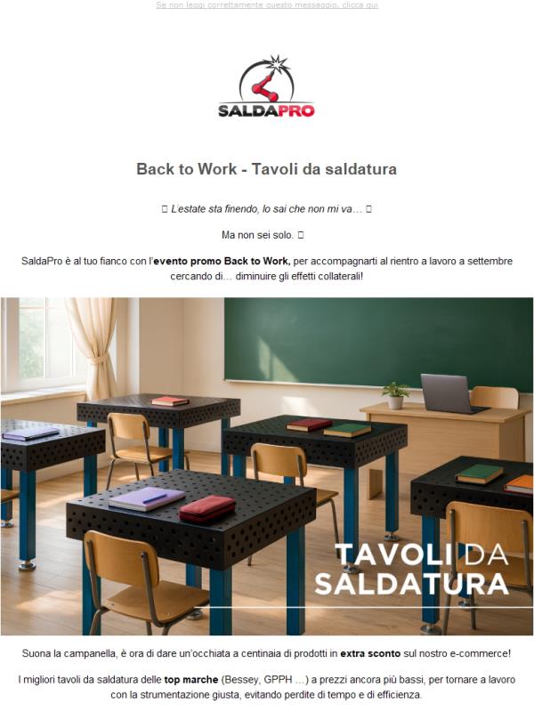 Il Back to Work di SaldaPro 💼