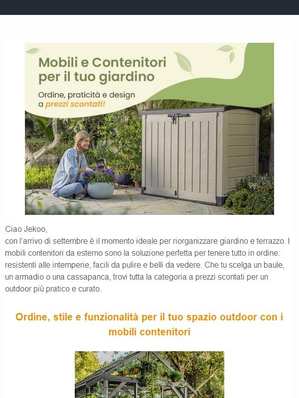 Mobili da esterno per organizzare il tuo giardino, ora a prezzi scontati!