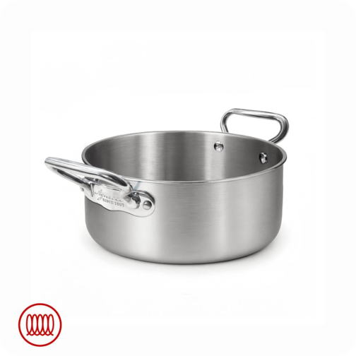 Alu-Inox 3-ply Casseruola Bassa Induzione Con Due Maniglie In AluInox Satinato - 28 cm