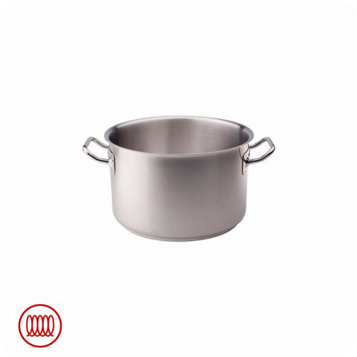 Acciaio Inox Casseruola Alta Induzione Con Due Maniglie - 16 cm