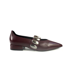 Ballerine Bruno Premi a Punta con Borchie in Pelle Bordo
