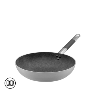 SharkSkin Padella Alta Svasata In Alluminio Antiaderente Induzione Con Manico In Acciaio Inox Cool - 28 cm