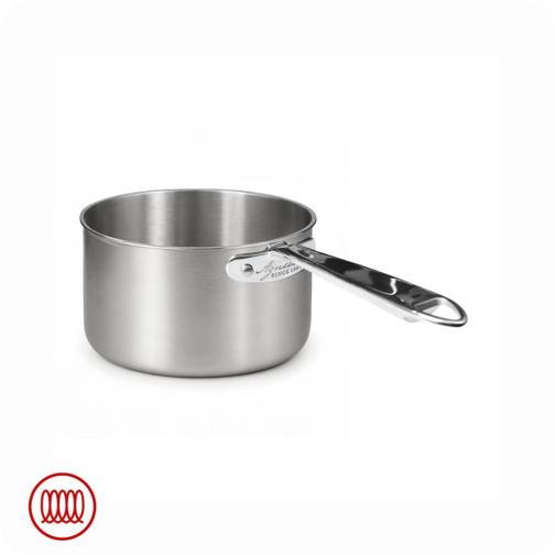 Alu-Inox 3-ply Casseruola Alta Induzione Con Manico Tubolare In AluInox Satinato - 24 cm