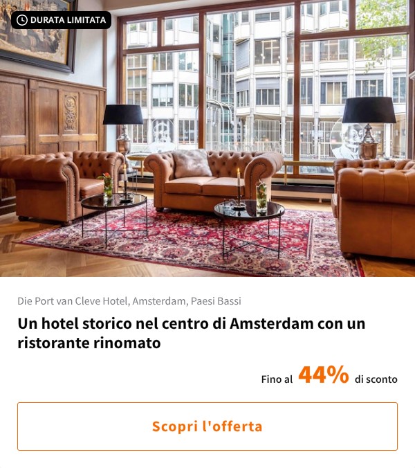 Un hotel storico nel centro di Amsterdam con un ristorante rinomato