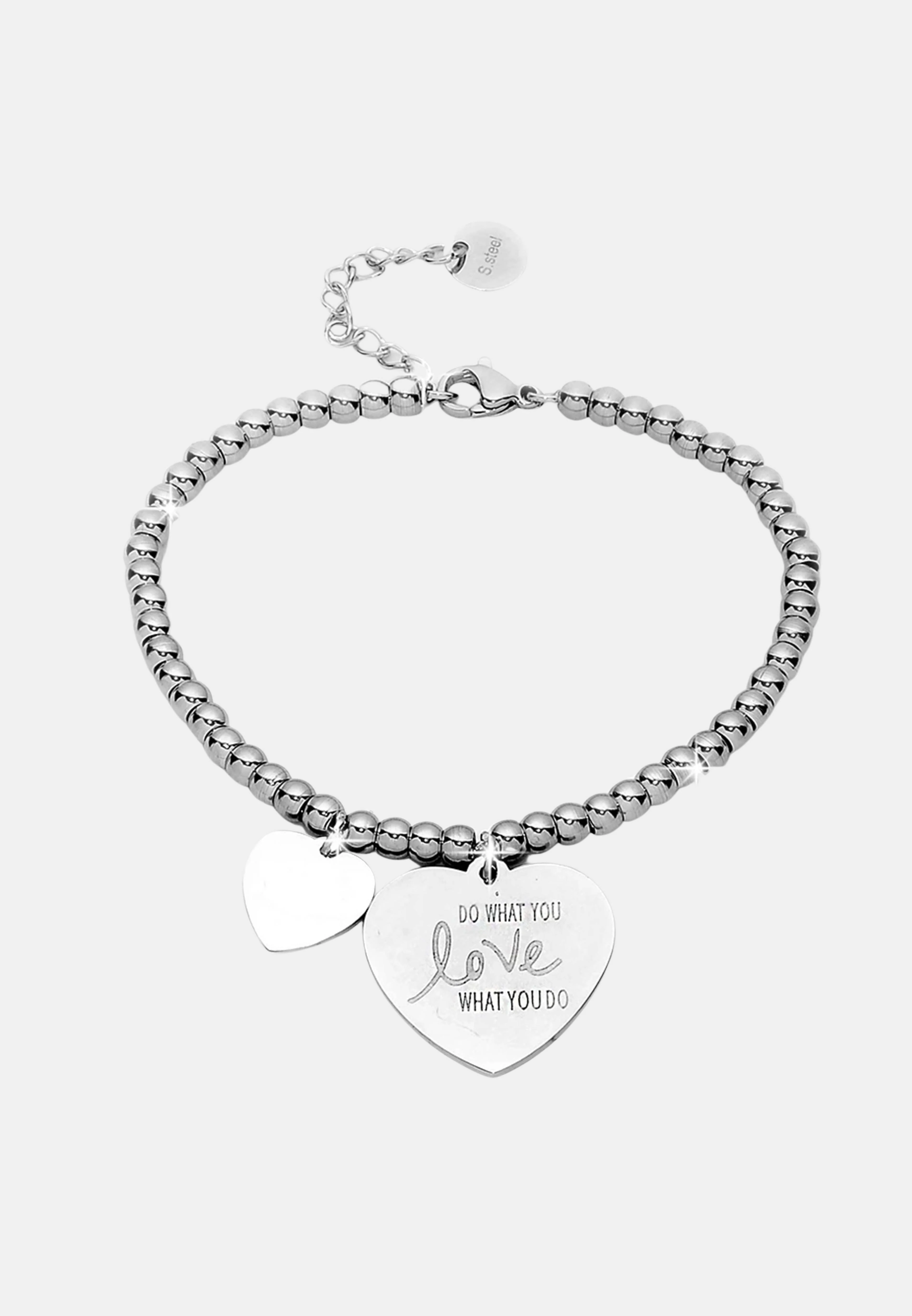 Image of Bracciale con cuore e frase incisa