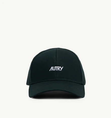 Cappello da baseball con logo verde scuro