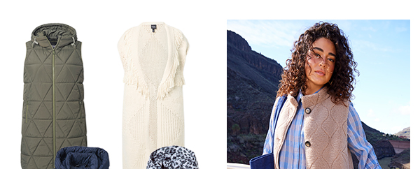 Gilet HYPRAR lungo, trapuntato e idrorepellente con cappuccio