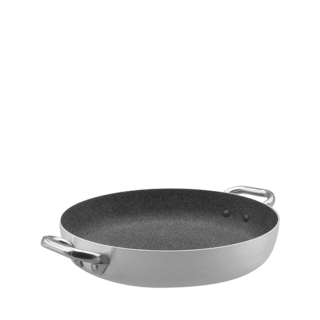 SharkSkin Tegame Basso In Alluminio Antiaderente Con 2 Maniglie Acciaio Inox - 24 cm