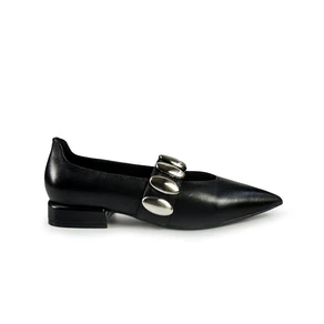 Ballerine Bruno Premi a Punta con Borchie in Pelle Nero