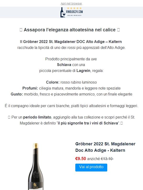 🍷 BEST PRICE 🍷 Scopri il fascino del St. Magdalener Gröbner 2022 😎 Offerta speciale ☀️