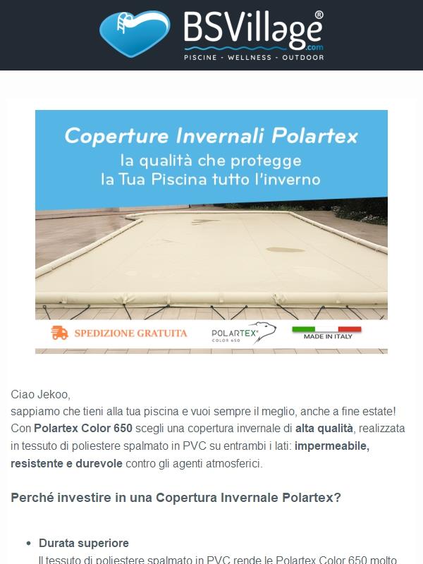 Coperture Invernali Polartex: Spedizione Gratuita sui teli colorati Made in Italy