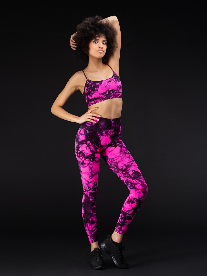 Image of Leggings Be-color Rosa Fluo/nero